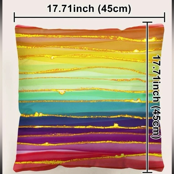 Rainbow Stripe Pattern Pillow Case Cover Decorative Toss Pillow - Picture 3 of 7